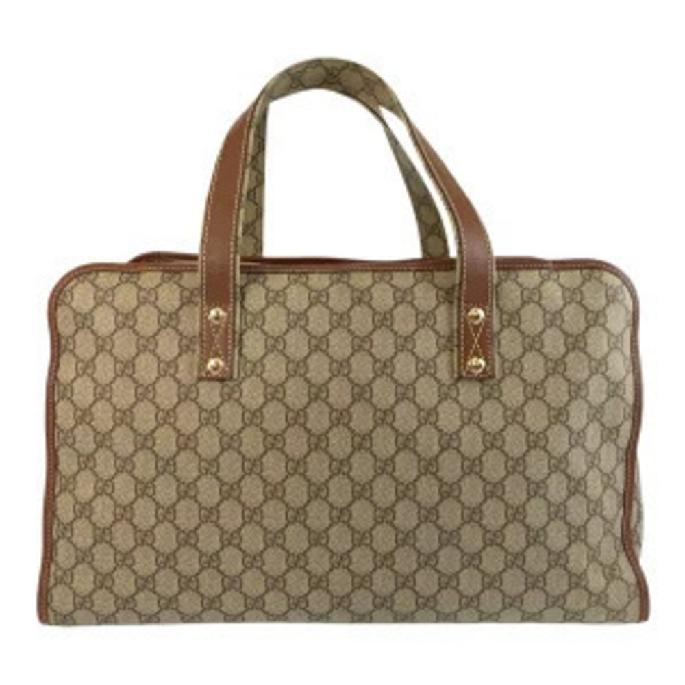 Gucci Sherry Boston bag Handbag beige GG Supreme canvas leather - Picture 2 of 9